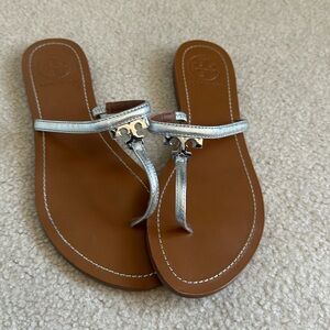 Tory Burch silver sandals
